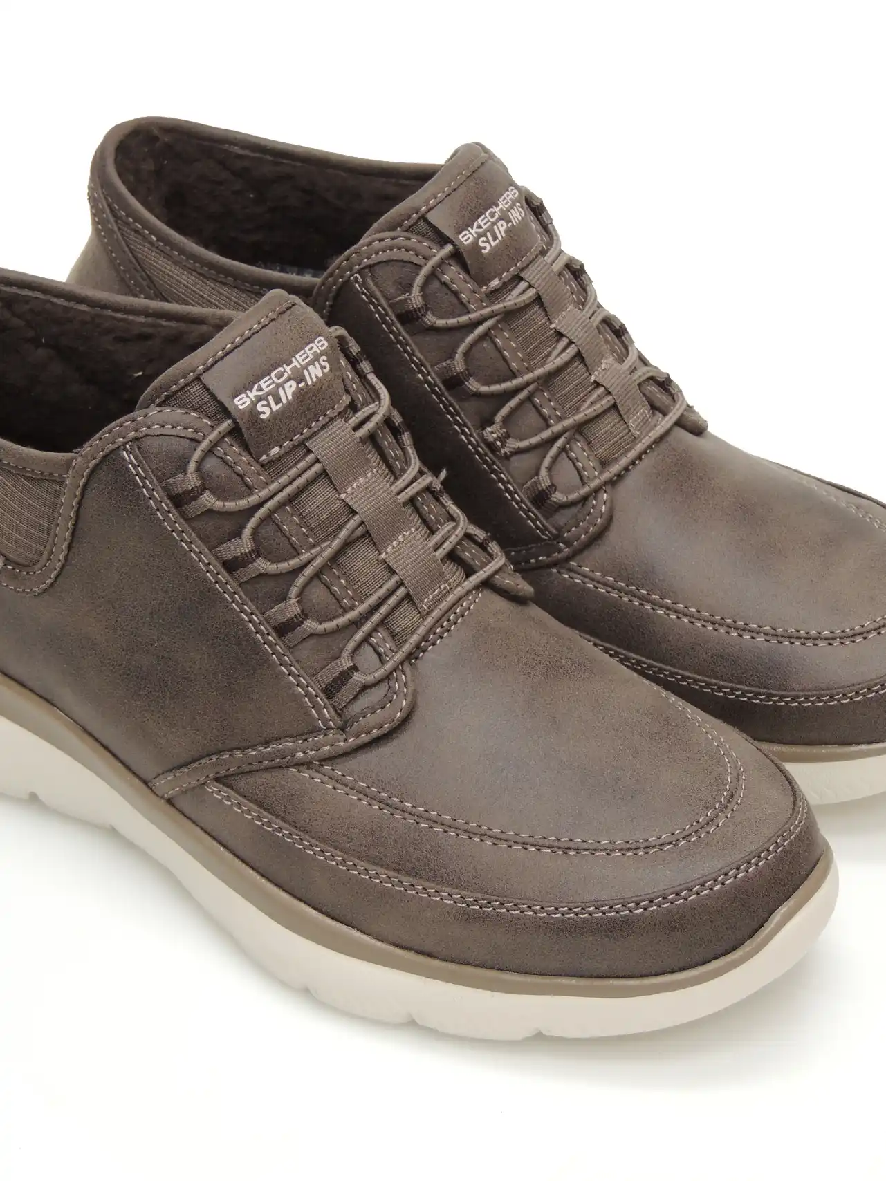 sneakers-media caÑa-skechers-232927-polipiel-marron