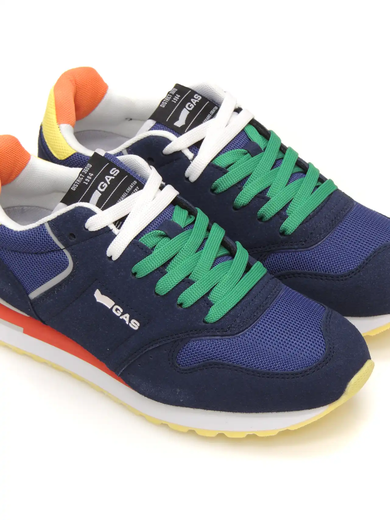 sneakers--gas jeans-alba summer mix-polipiel-marino