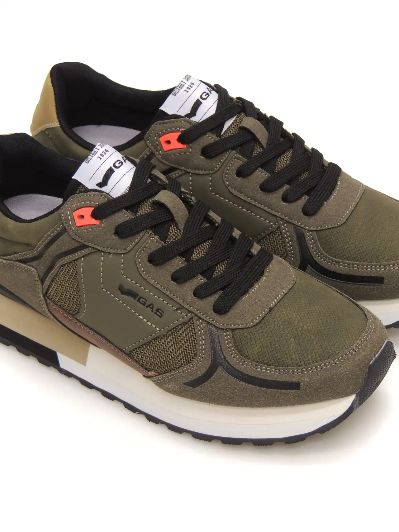 sneakers--gas jeans-logan mix-textil-verde